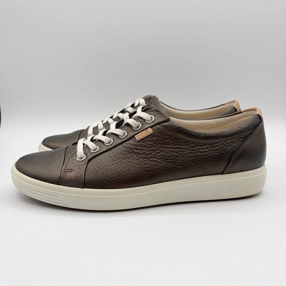 ECCO Soft 7 Sneaker 10 Extra Wide Metallic Leather Comfort Walking Casual EU 41